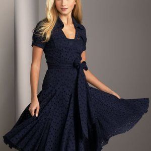 DVF Wrap Dress - navy size 6